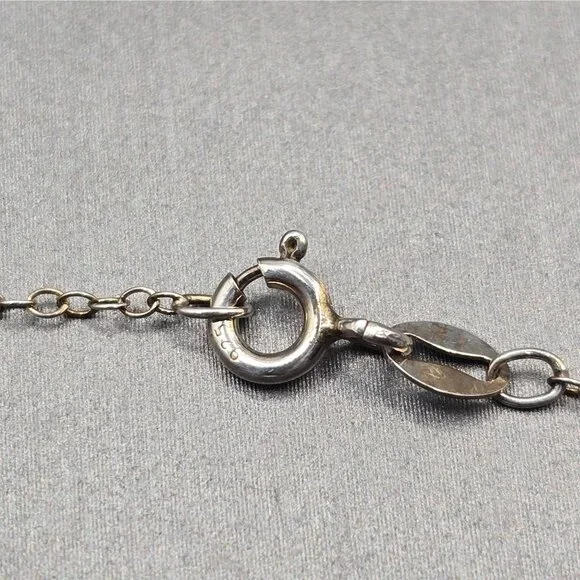 VTG Sterling Silver Larimar Pendant Necklace 18" Teardrop Signed F 6.79g - Picture 6 of 15